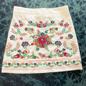 NWT White Embroidered Skirt